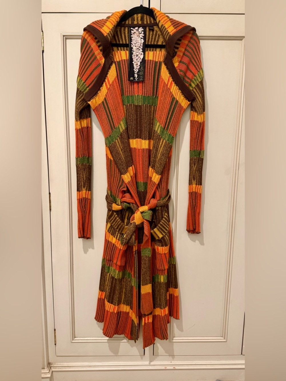 L.A.M.B Vintage Collection from Spring 2005.
Very Rare. Knit Hooded Wrap. Size M